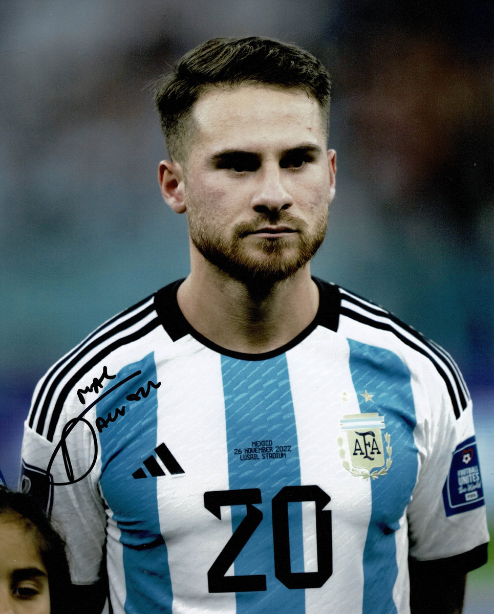 Alexis Mac Allister Signed 10X8 Photo Argentina World Cup Winner AFTAL