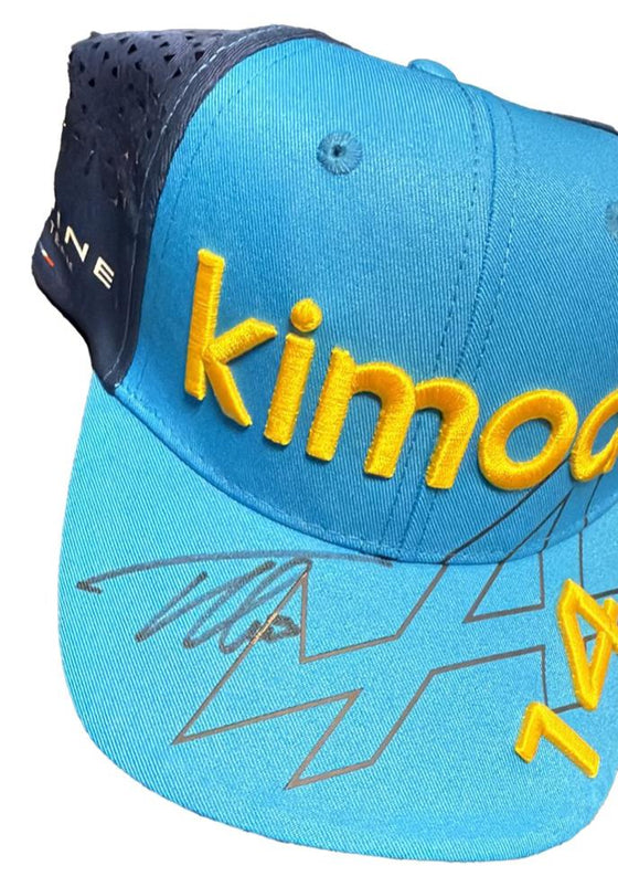 Fernando Alonso Signed Aston Martin Cap Formula One Genuine Signature AFTAL COA