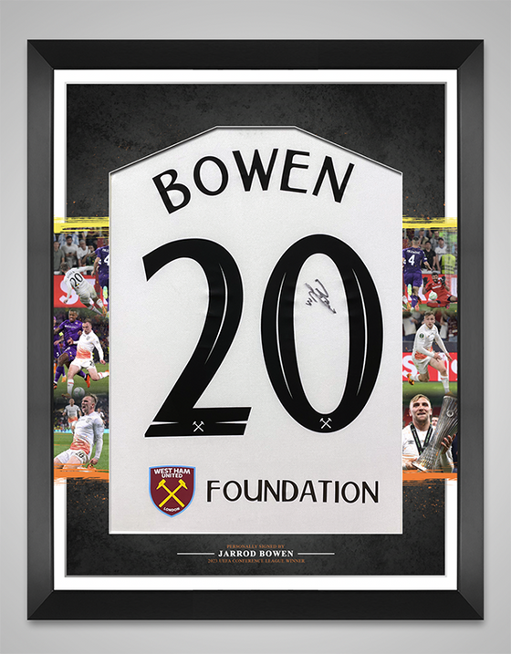 Jarrod Bowen Signed & Framed West Ham United EUROPA CONFERENCE PRAGUE AFTAL COA