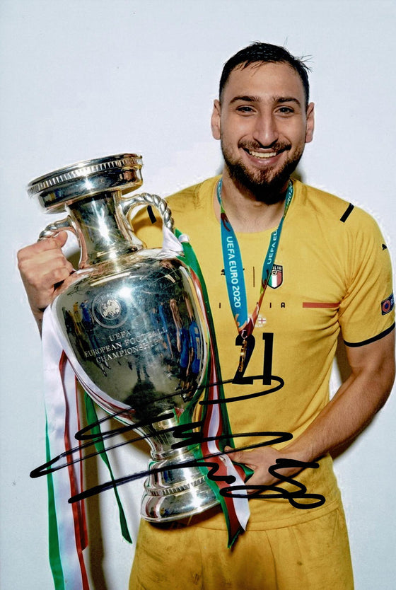 Gianluigi Donnarumma Signed 12X8 Photo EURO 2020 Italy Autograph AFTAL COA (1808