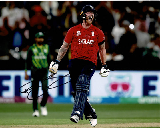 Ben Stokes Signed 10X8 Photo England 2022 T20 CRICKET WORLD CUP AFTAL COA (2502)