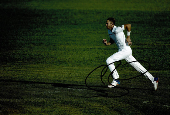 Stuart Broad Signed 12X8 Photo England Cricket AFTAL COA (2624)