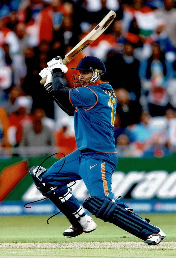 Yuvraj Singh Signed 12X8 Photo India Cricket Genuine Signature AFTAL COA (2618)