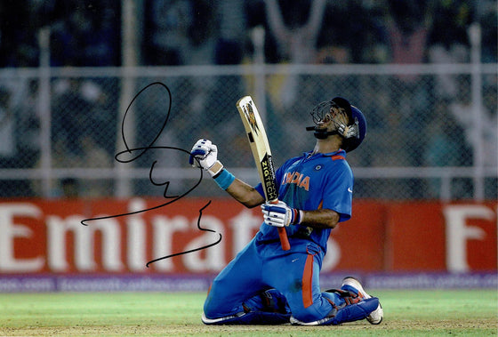 Yuvraj Singh Signed 12X8 Photo India Cricket Genuine Signature AFTAL COA (2599)
