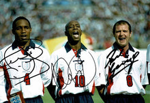  Paul Gascoigne Paul Ince & Ian Wright Signed 12X8 Photo Proof AFTAL COA (1869)