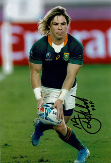  Faf de Klerk Signed 12X8 Photo SPRINGBOKS South Africa AFTAL COA (2246)