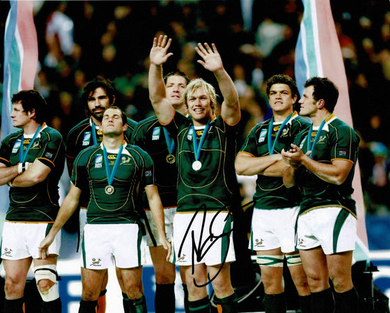 Schalk Burger Signed 10X8 Photo SPRINGBOKS South Africa AFTAL COA (2312)