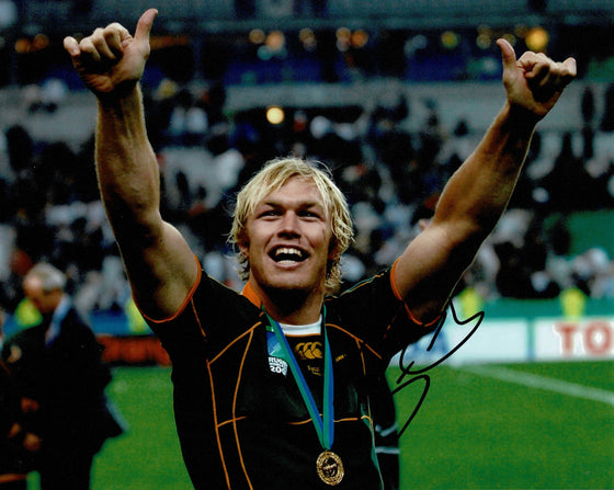Schalk Burger Signed 10X8 Photo SPRINGBOKS South Africa AFTAL COA (2323)