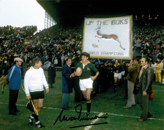 Morne du Plessis Signed 10X8 Photo SPRINGBOKS South Africa AFTAL COA (2328)