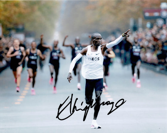 Eliud Kipchoge Signed 10X8 Photo Genuine Siganture AFTAL COA (H)
