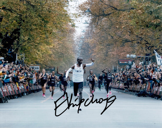 Eliud Kipchoge Signed 10X8 Photo Genuine Siganture AFTAL COA (I)
