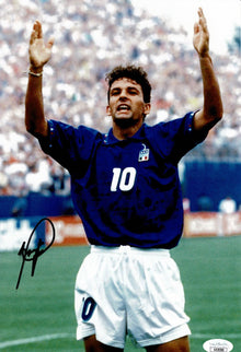  Roberto Baggio Signed 12X8 Italy ITALIA 94 TPA AK29380 JSA COA (1671)