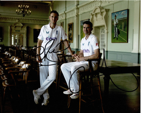 Stuart Broad & James Anderson Signed 10X8 Photo England Cricket AFTAL COA (2528)