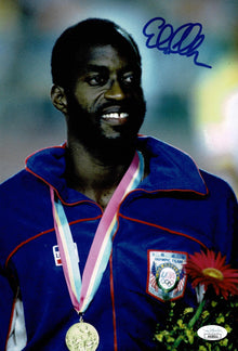  Ed Moses Signed 12X8 PHOTO Olympic USA Genuine Signature AK29311 JSA COA