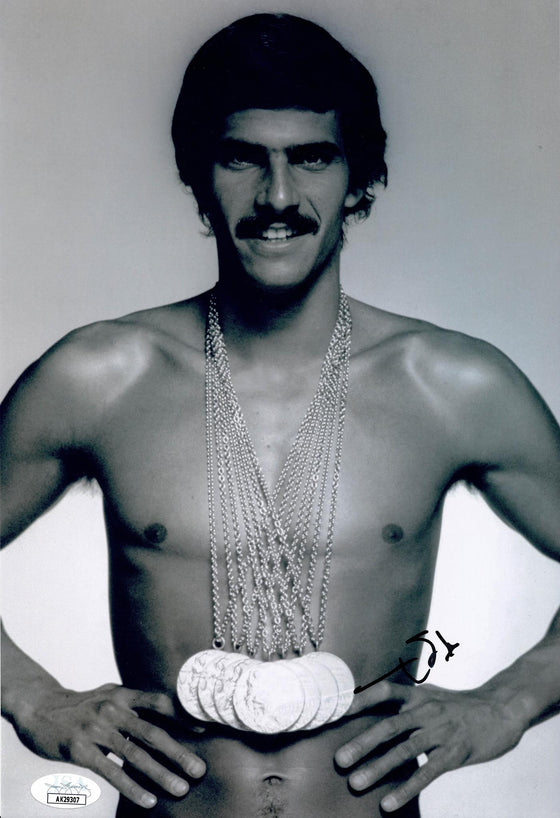 Mark Spitz Signed 12X8 PHOTO Olympic USA Genuine Signature AK29307 JSA COA