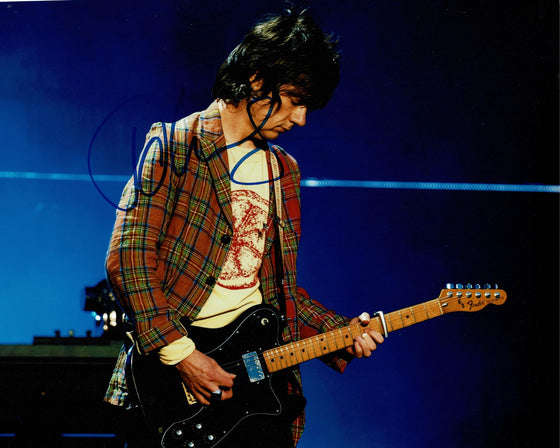 John Squire Autographed 10x8 Photo – The Stone Roses – Certified AFTAL COA