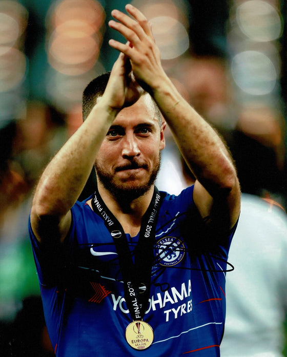 Eden Hazard Signed 10X8 Photo Chelsea F.C. GENUINE Autograph AFTAL COA (1297)