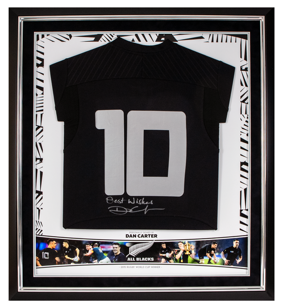 Dan Carter SIGNED & Framed 2015 Rugby World Cup Shirt Genuine  AFTAL COA