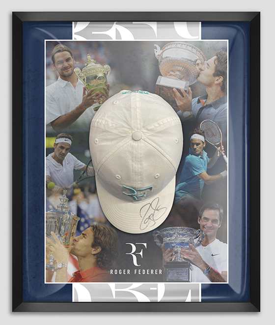 Roger Federer Signed & Framed Uniqlo Tennis Cap Wimbledon AFTAL COA