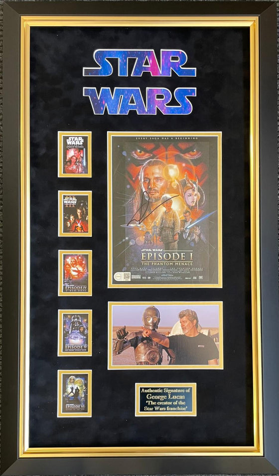 George Lucas Signed Star Wars 16x12 Luxury Framed Display SWAU S25231 COA