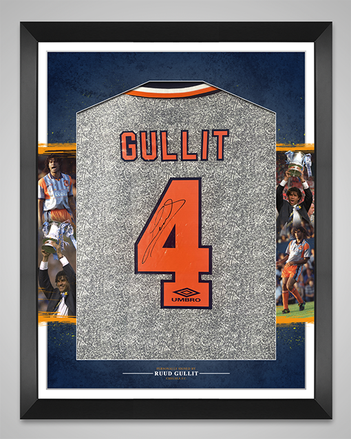 Ruud Gullit Signed & Framed Chelsea Shirt Genuine Signature AFTAL COA