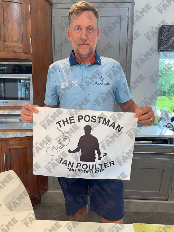 Ian Poulter Signed Golf Pin Flag | The Postman Ryder Cup AFTAL COA