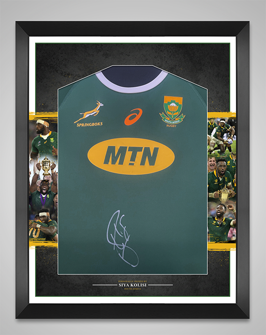 Siya Kolisi SIGNED & Framed Springbok Jersey South Africa 2023 RWC AFTAL COA