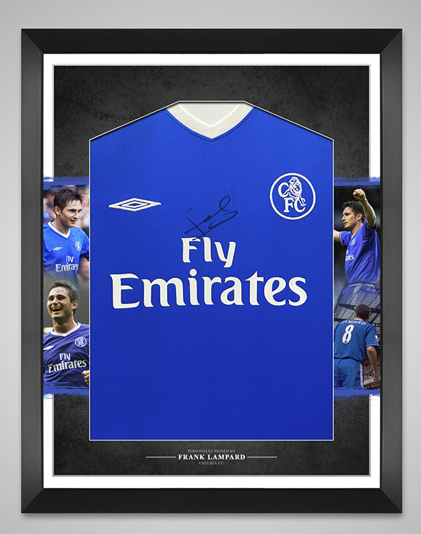 Frank Lampard Signed Framed Chelsea Jersey Genuine Signature