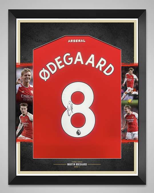 Martin Odegaard SIGNED & Framed Arsenal FC Shirt Genuine Autograph AFTAL COA
