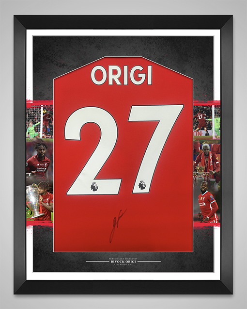 Divock Origi Signed & Framed Liverpool F.C. Shirt Genuine Signature AFTAL COA