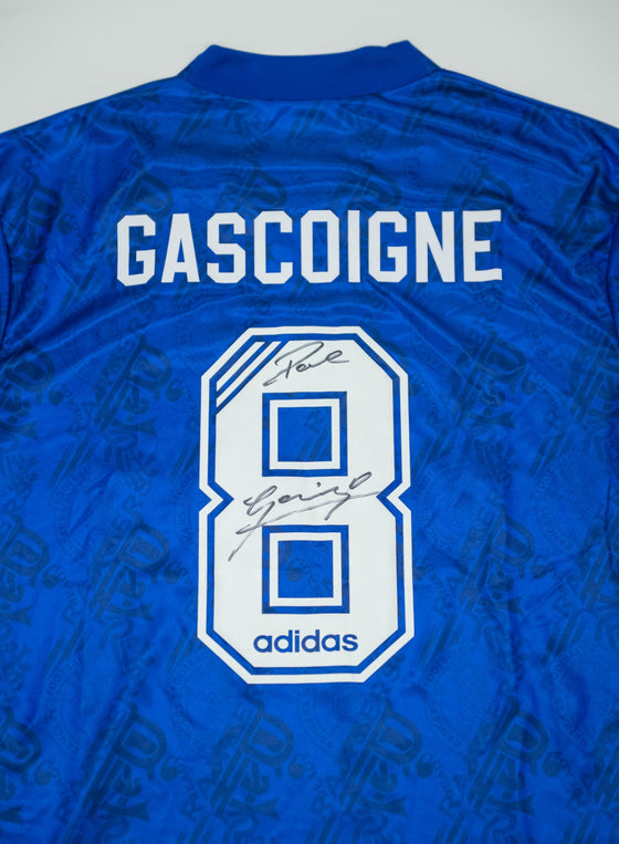 Paul Gascoigne Signed Rangers Shirt Autograph Gazza Football Memorabilia COA
