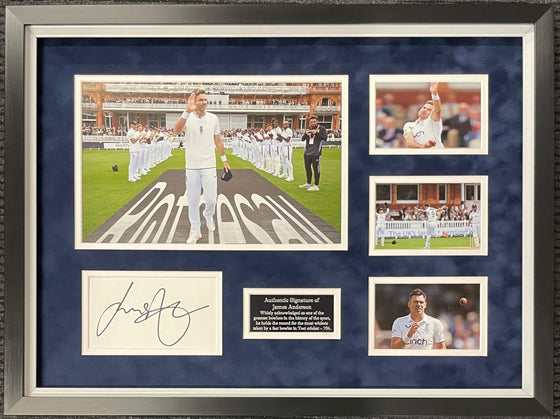 Jimmy Anderson Signed & Framed Photo England CRICKET Genuine Signature AFTAL COA