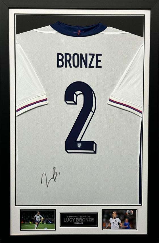 Lucy Bronze Signed England Shirt Lionesses Genuine Signature AFTAL COA