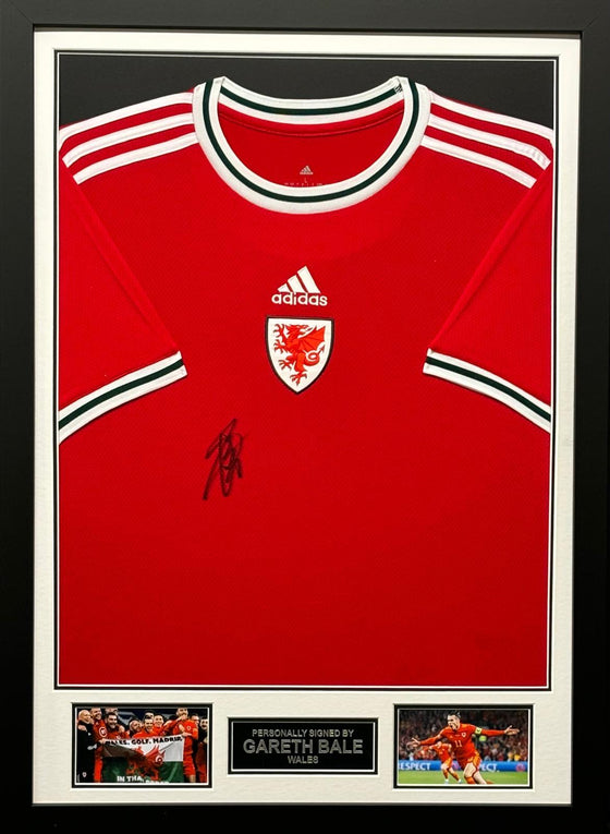 Gareth Bale Signed & Framed Wales Shirt Genuine Autograph AFTAL COA