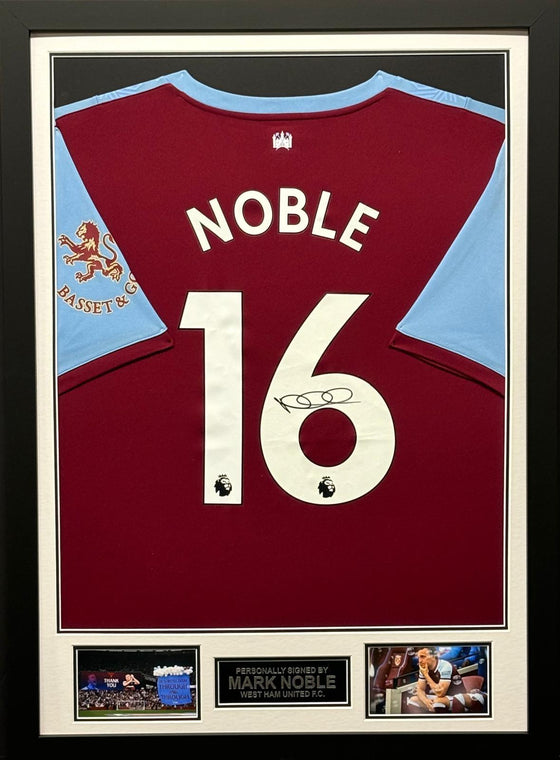 Mark Noble Signed & Framed West Ham United Shirt Genuine Signature AFTAL COA