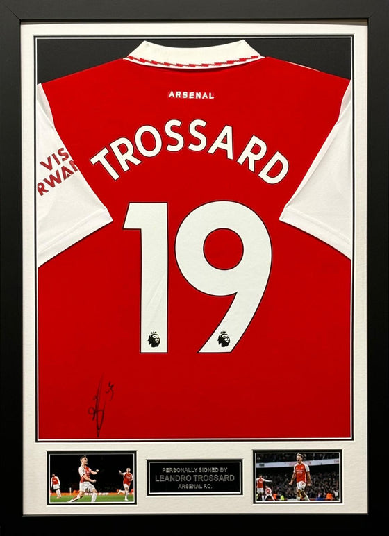 Leandro Trossard Signed & Framed Arsenal F.C. Shirt Genuine Signature AFTAL COA