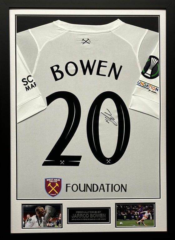Jarrod Bowen Signed & Framed West Ham United UEFA CONFERENCE PRAGUE AFTAL COA