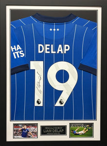  Liam Delap Signed & Framed Ipswich Shirt Genuine Signature COA