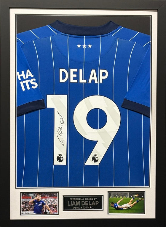 Liam Delap Signed & Framed Ipswich Shirt Genuine Signature COA