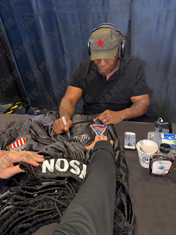 Mike Tyson Signed Black Trunks | Go America | Private Signing 2025 | COA