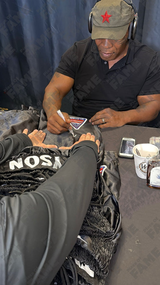 Mike Tyson Signed Black Trunks | Go America | Private Signing 2025 | COA