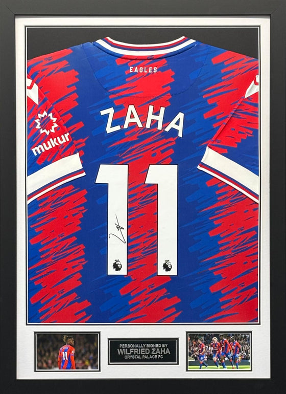 Wilfried Zaha Signed & Framed Crystal Palace F.C. Jersey Private Signing COA
