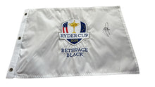  Justin Rose Signed 2025 Ryder Cup Embroidered Pin Flag Bethpage Black AFTAL COA