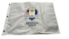 Luke Donald Signed 2025 Ryder Cup Embroidered Pin Flag Bethpage Black AFTAL COA