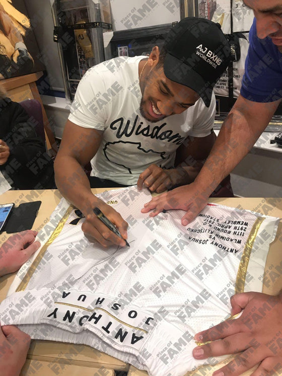 Anthony Joshua Signed Trunks AJ vs Klitschko Wembley – Private Signing – INC COA