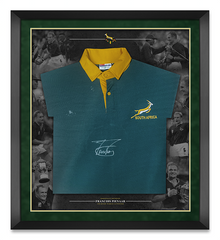  Francois PIENAAR Signed & Framed Springbok Jersey South Africa AFTAL COA