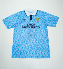  Paul Gascoigne Signed SS Lazio Jersey Autograph Gazza COA Serie A England Legend