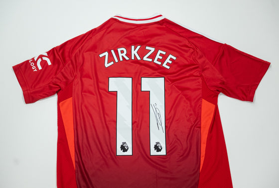 Joshua Zirkzee Signed Manchester United Shirt Autograph AFTAL COA – Dutch