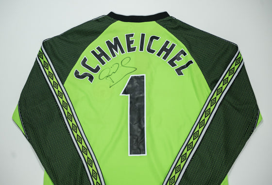Peter Schmeichel Signed Manchester United Shirt AFTAL COA – 1999 Treble Captain