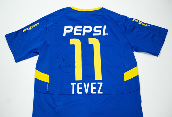 Carlos Tevez Signed Boca Juniors 2003/2004 Home Shirt – Iconic No.11 – AFTAL COA